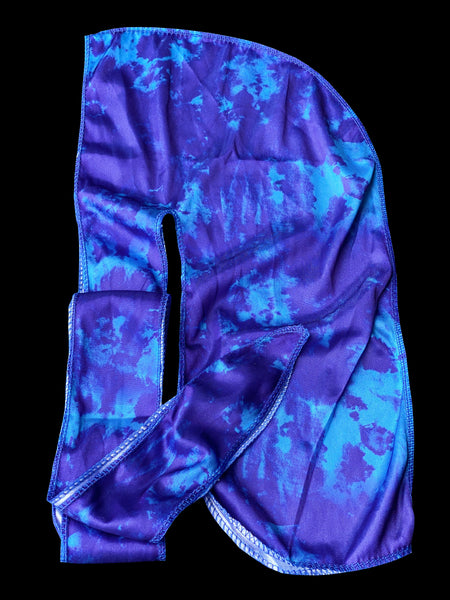 Blue Tie-Dye Silky Durag